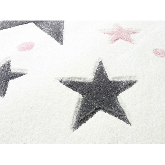 Kinderteppich STARS creme/rosa