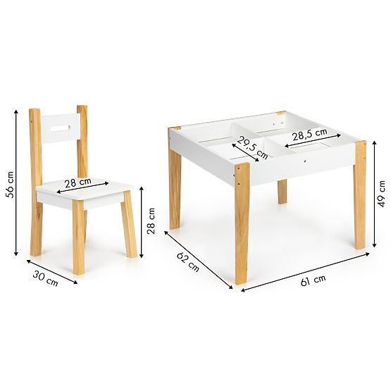 Kinderholztisch mit Stühlen Natural