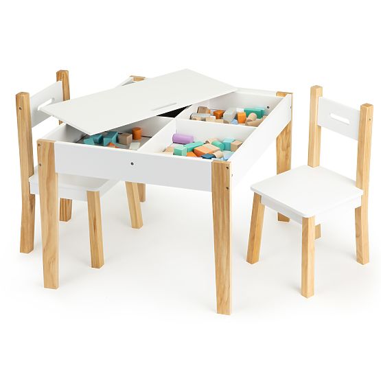 Kinderholztisch mit Stühlen Natural