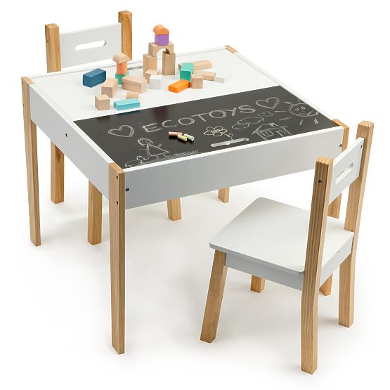 Kinderholztisch mit Stühlen Natural