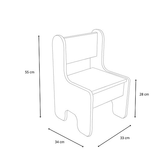 Kindertisch Timi + Stuhl MDF Farbe Weiß / Craft Eiche Gold