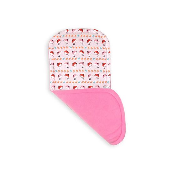 Kinderwagenauflage - rosa mit einem Vogelmotiv