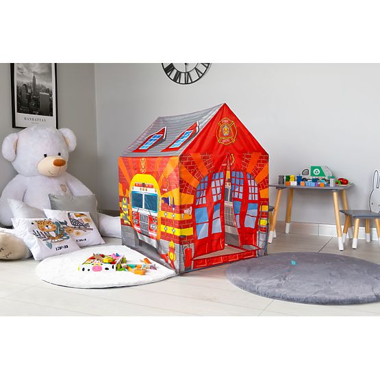 Kinderzelt mit Tunnel Feuerwehrstation Spielplatz IPLAY