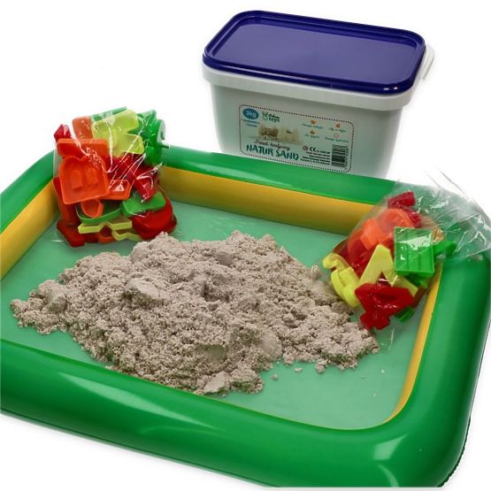 Kinetischer Sand 3 kg mit aufblasbarem Sandkasten und Formen