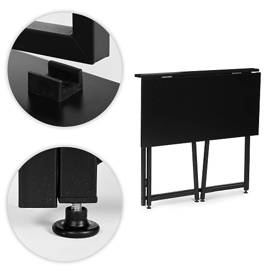 Klappbarer Computertisch 80x45 cm Laptop-Tisch schwarz ModernHome