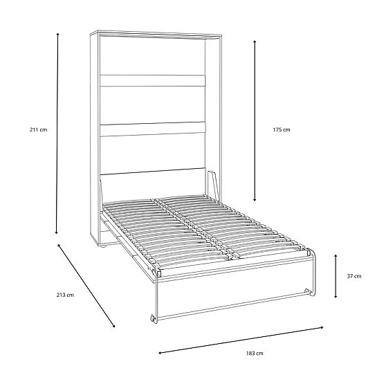 Klappbett KOBI VERTO 160x200 Grau 1 Stk.