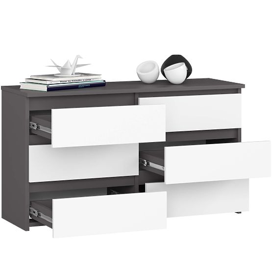 KOMMODE CL100 6SZ GRAU / WEISS