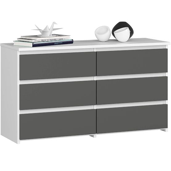 KOMMODE CL100 6SZ PK WEISS / GRAU