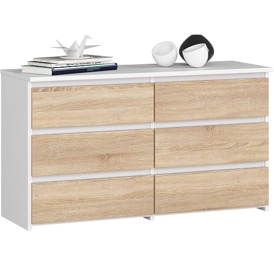 KOMMODE CL100 6SZ WEISS / EICHE SONOMA