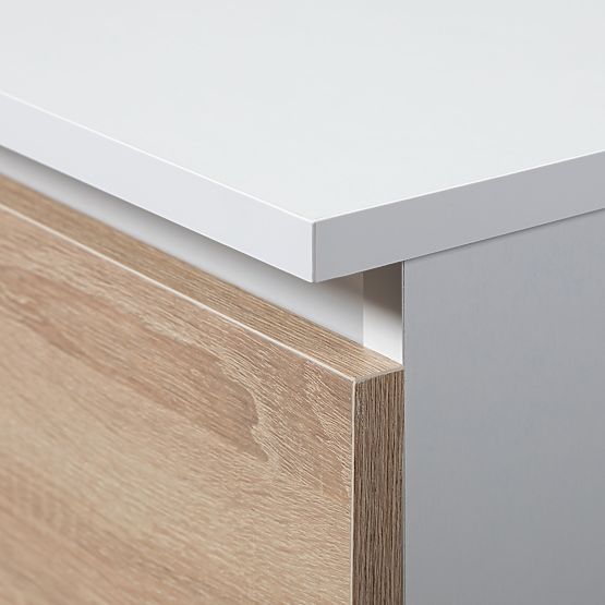KOMMODE CL100 6SZ WEISS / EICHE SONOMA