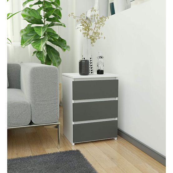 KOMMODE CL3/40 PK WEISS / GRAU