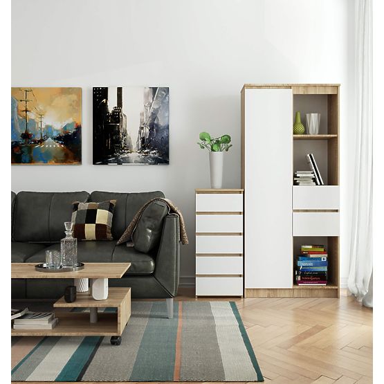 KOMMODE CL5 PK EICHE SONOMA / WEISS