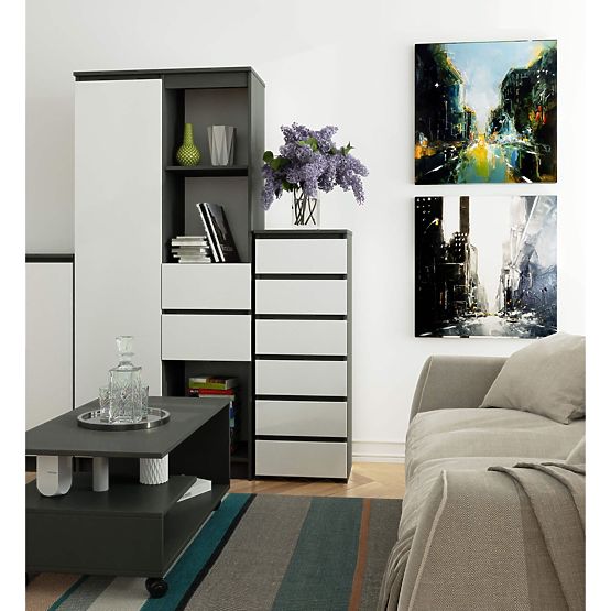 KOMMODE CL6 PK GRAPHITGRAU / WEISS