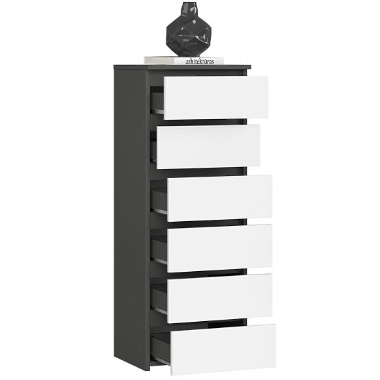 KOMMODE CL6 PK GRAPHITGRAU / WEISS