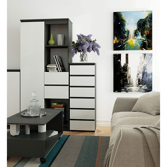 KOMMODE CL6 PK GRAPHITGRAU / WEISS