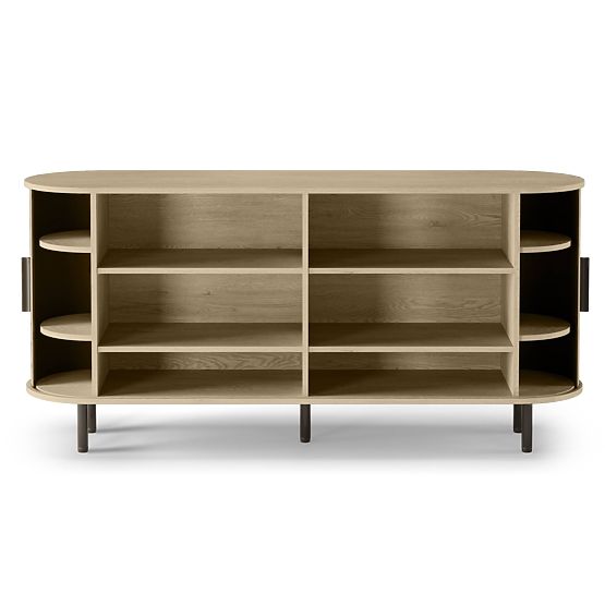 Kommode Gliss, abgerundet, Lamellen, helles Eichenholz