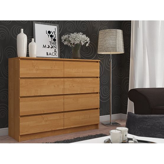 KOMMODE K 120 cm 8 SCHUBLADEN PK ERLE