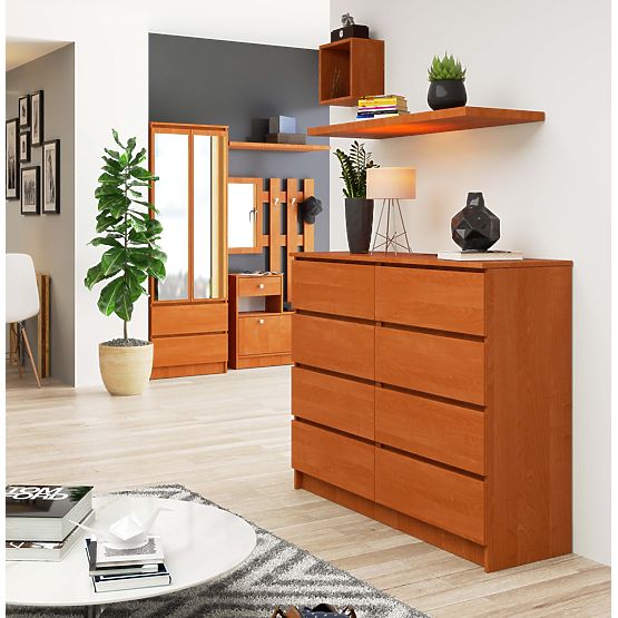 KOMMODE K 120 cm 8 SCHUBLADEN PK ERLE
