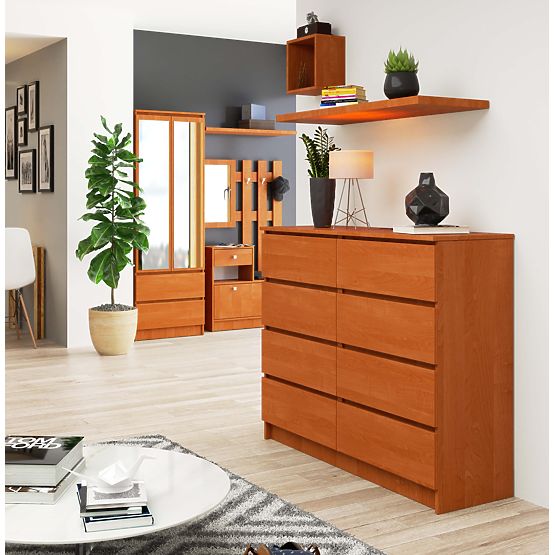 KOMMODE K 120 cm 8 SCHUBLADEN PK ERLE