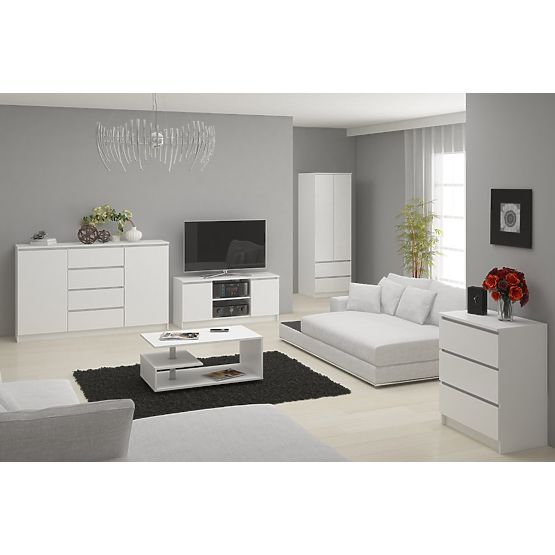 KOMMODE K 140 cm 6 SCHUBLADEN PK WEISS