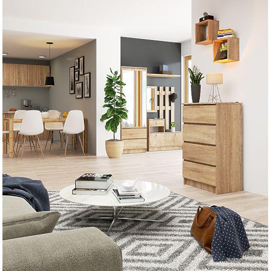 KOMMODE K 60 cm 4 SCHUBLADEN PK EICHE SONOMA