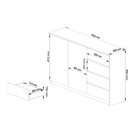KOMMODE K013 CLP PK WEISS