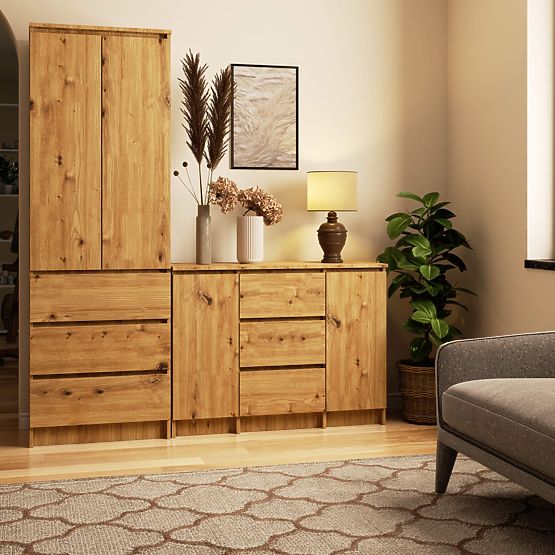 KOMMODE K100 2D 3SZ PK EICHE ARTISAN