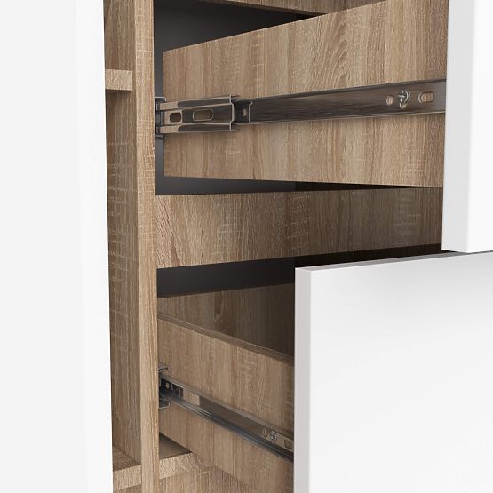 KOMMODE K100 2D 3SZ PK EICHE SONOMA / WEISS