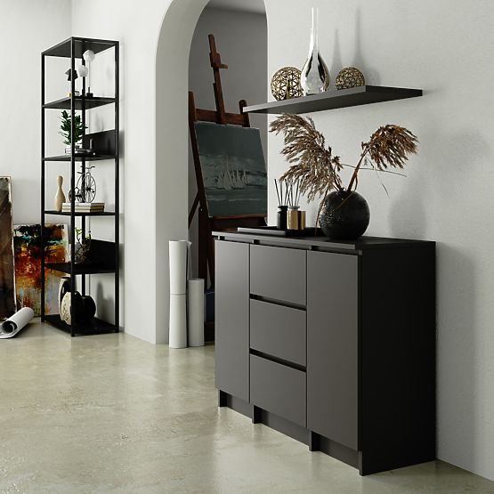 KOMMODE K100 2D 3SZ PK GRAPHIT GRAU