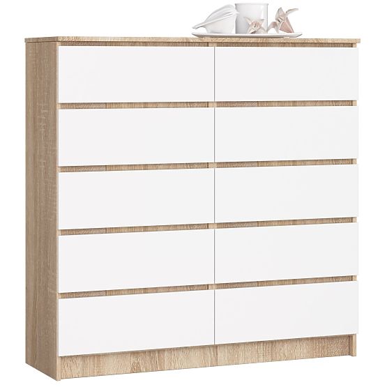 KOMMODE K120 10SZ CLP PK EICHE SONOMA / WEISS