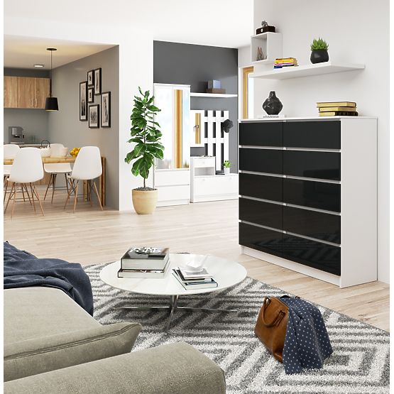 KOMMODE K120 10SZ CLP PK GRAFIT HOCHGLANZ