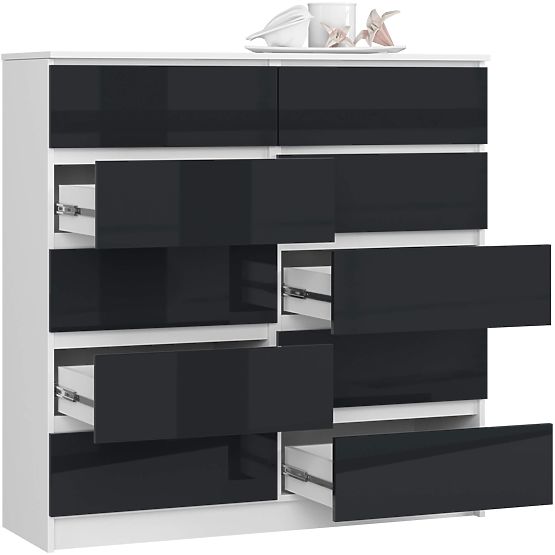 KOMMODE K120 10SZ CLP PK GRAFIT HOCHGLANZ