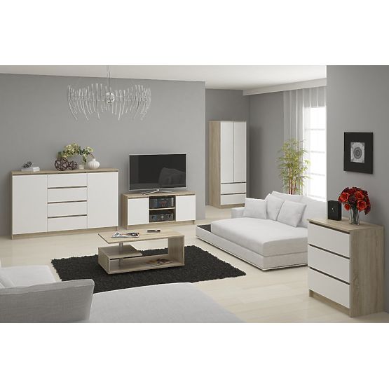 KOMMODE K120 6SZ CLP PK EICHE SONOMA / WEISS
