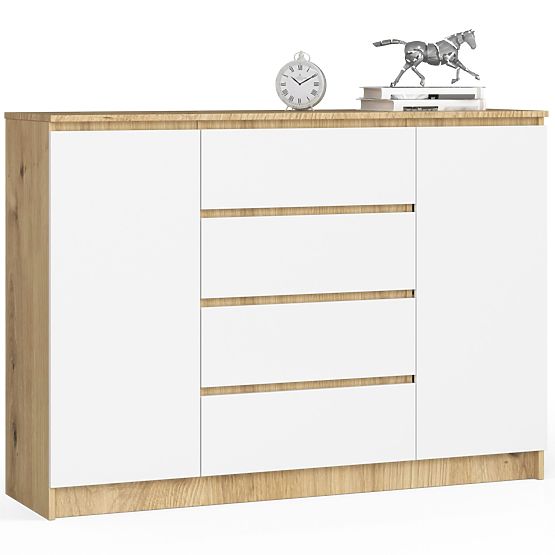 KOMMODE K140 2T 4SZ CLP PK EICHE ARTISAN / WEISS