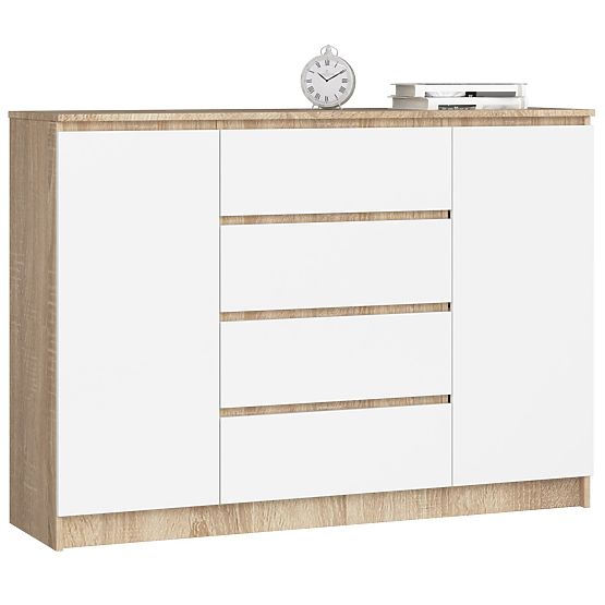 KOMMODE K140 2T 4SZ CLP PK EICHE SONOMA / WEISS