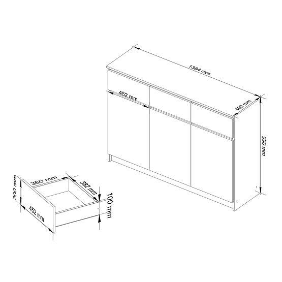 KOMMODE K140 3D 3SZ CLP PK ERLE