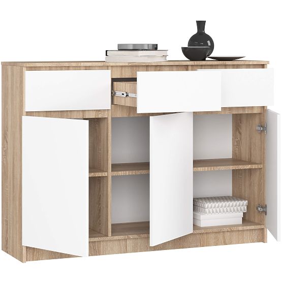 KOMMODE K140 3D 3SZ CLP PK SONOMA / WEISS