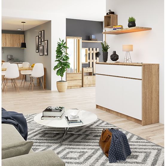 KOMMODE K140 3D 3SZ CLP PK SONOMA / WEISS