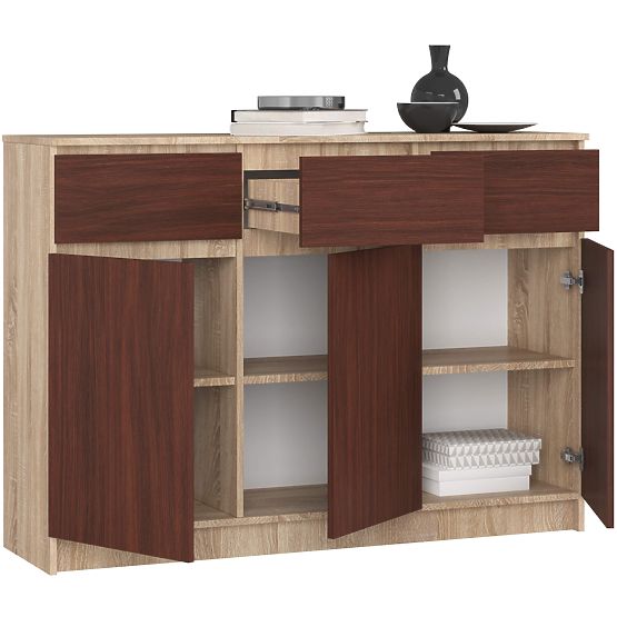 KOMMODE K140 3D 3SZ CLP PK SONOMA / WENGE