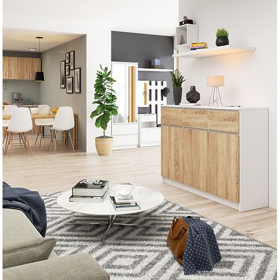 KOMMODE K140 3D 3SZ CLP PK WEISS / SONOMA