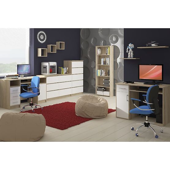 KOMMODE K140 6SZ CLP EICHE SONOMA / WEISS