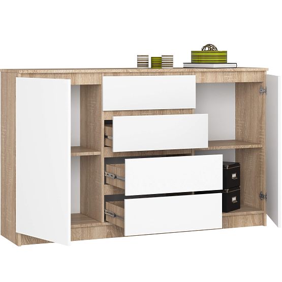KOMMODE K160 2D 4SZ CLP PK EICHE SONOMA / WEISS