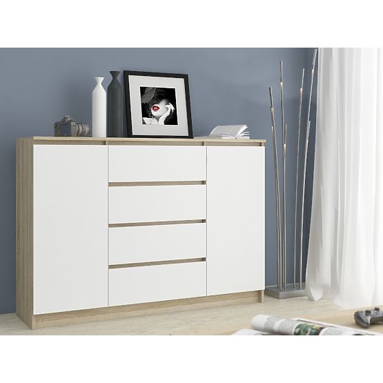 KOMMODE K160 2D 4SZ CLP PK EICHE SONOMA / WEISS
