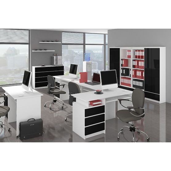 KOMMODE K160 2T 4S CLP PK SCHWARZ HOCHGLANZ