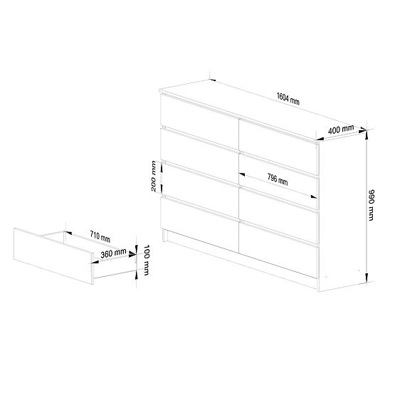 KOMMODE K160 8SZ CLP EICHE ARTISAN