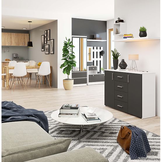 KOMMODE K45 PK WEISS / GRAPHITGRAU