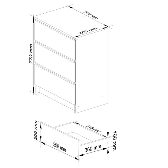 KOMMODE K60 3SZ CLP PK ERLE
