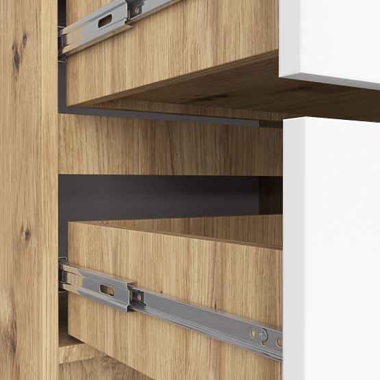 KOMMODE K60 4SZ PK EICHE ARTISAN / WEISS