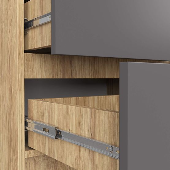 KOMMODE K60 5SZ CLP PK EICHE ARTISAN / GRAU