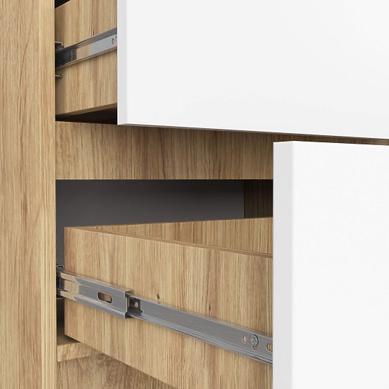 KOMMODE K60 5SZ CLP PK EICHE ARTISAN / WEISS